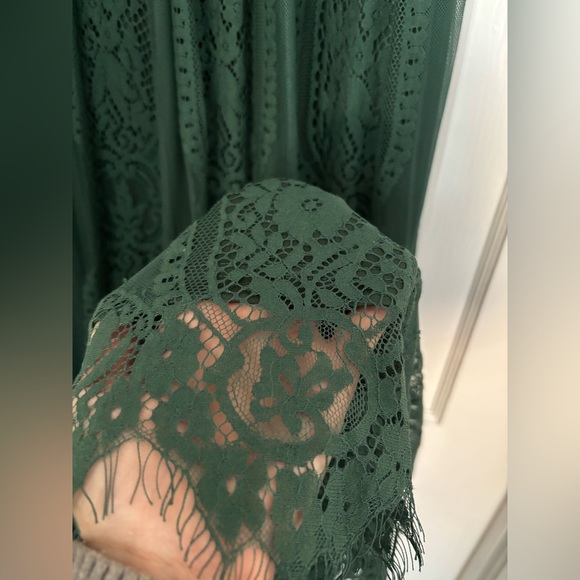 Lace Maxi Dress Event Fitted Bodice Size M - Picture 8 of 9